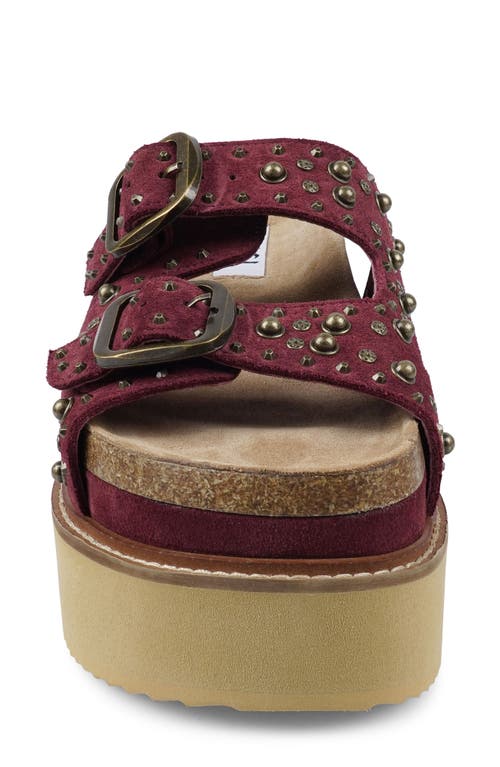 Zigi Studded Platform Sandal In Burgundy