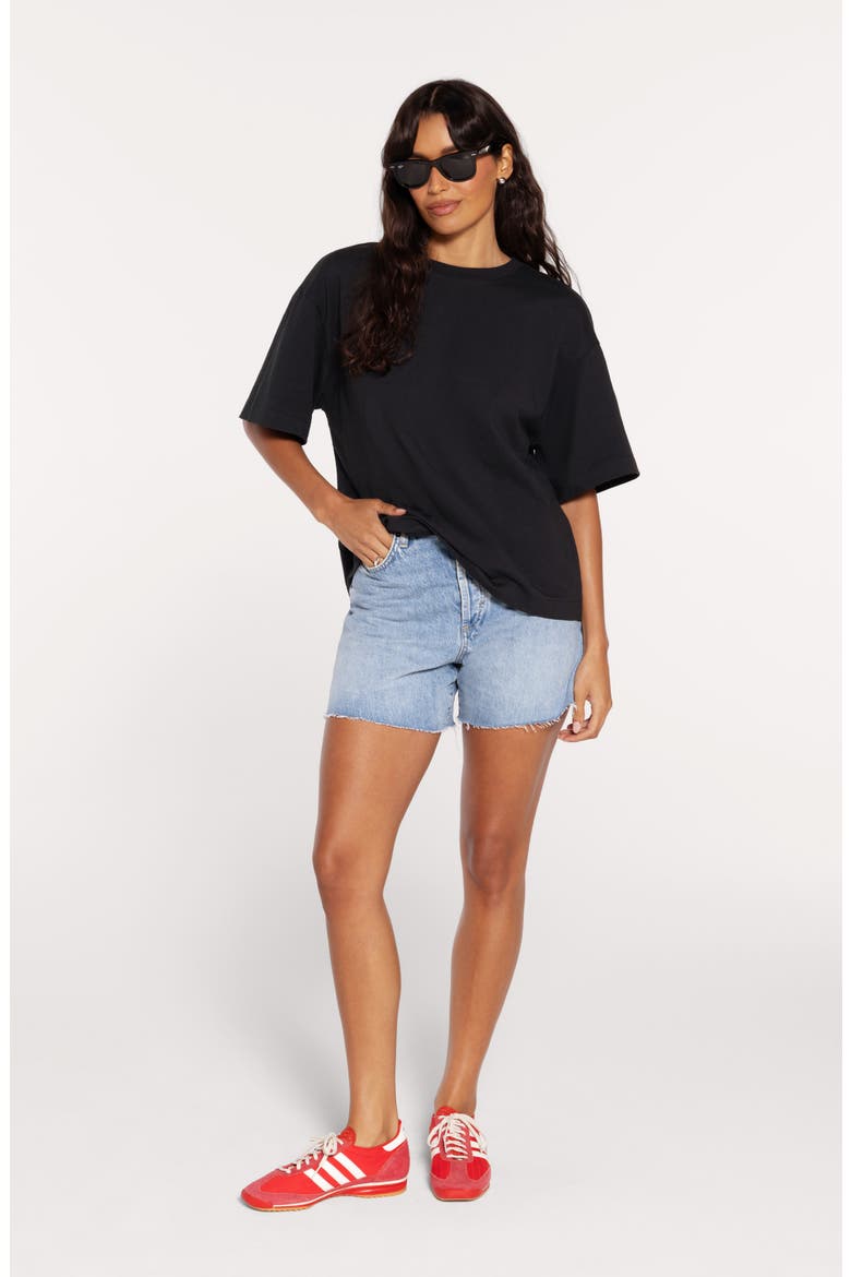 Roomy Cotton T-Shirt, Alternate, color, BLACK