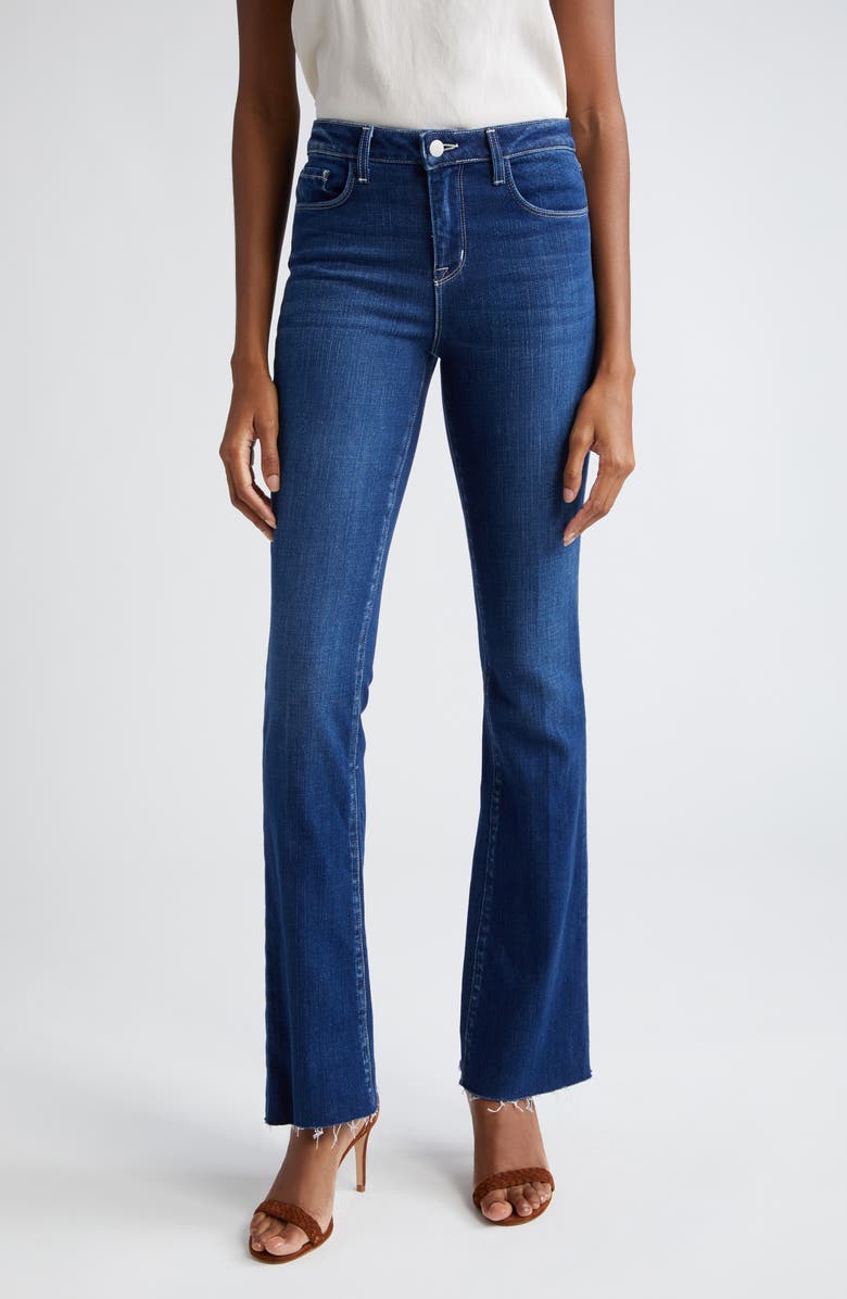 L'AGENCE Ruth Raw Hem Straight Leg Jeans, Main, color, Sutton