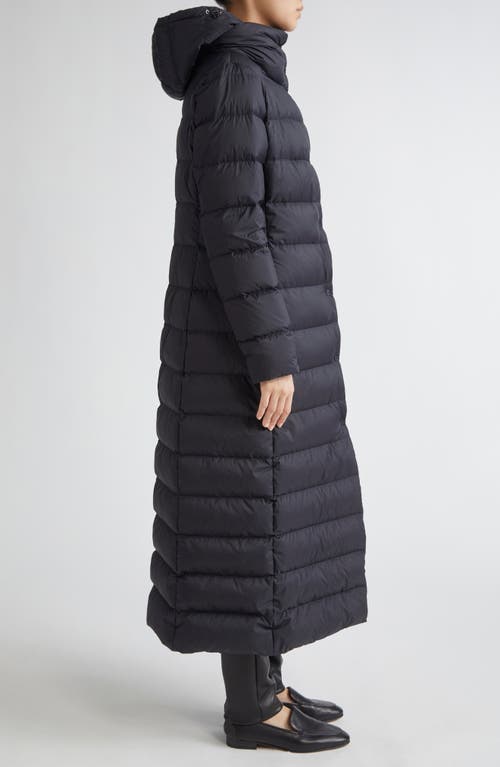 Herno Padded Hooded Long Down Jacket Zip Pockets In Black