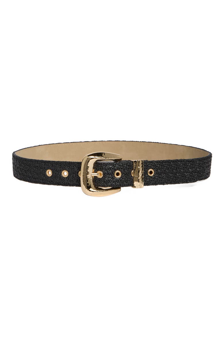 Straw Belt, Main, color, BLACK