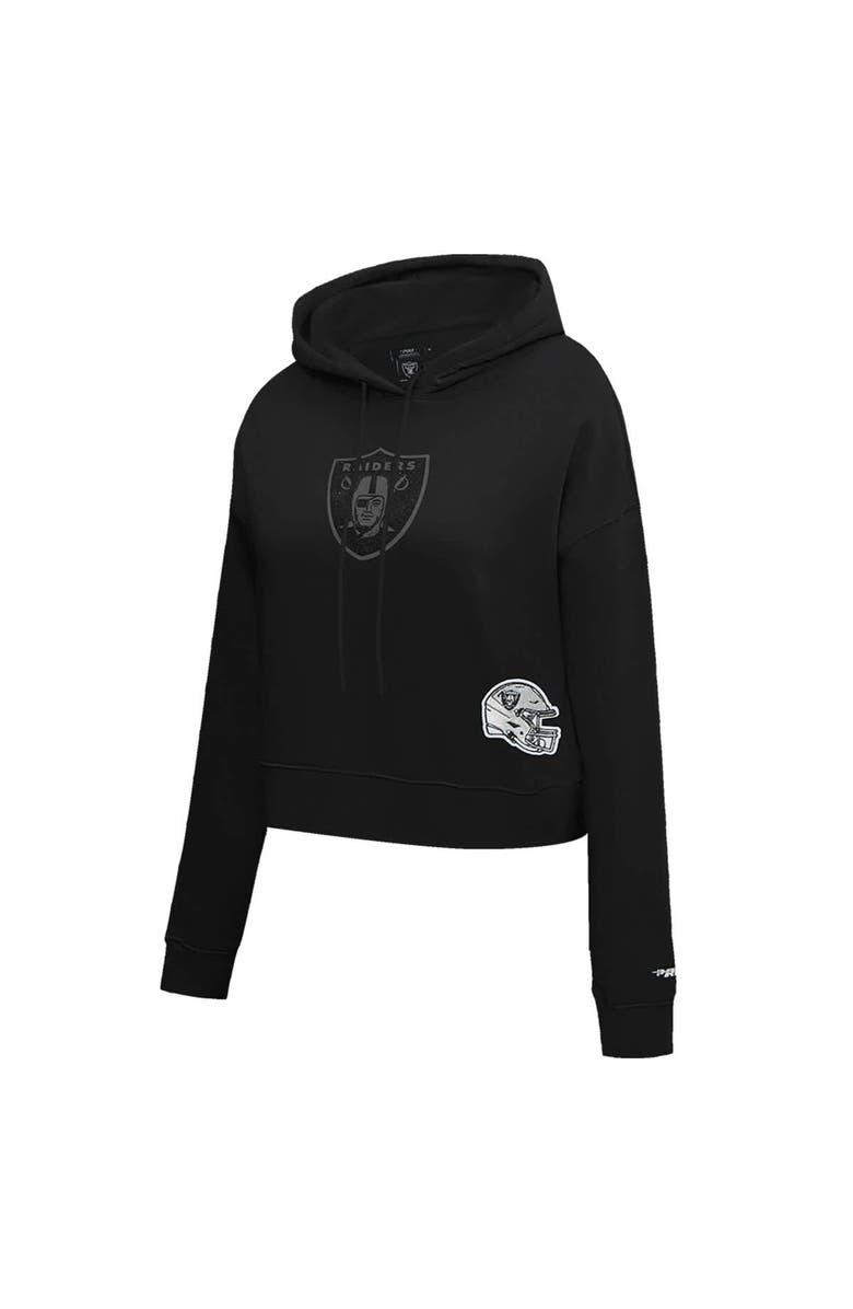 PRO STANDARD Women's Pro Standard Black Las Vegas Raiders Jeweled Cropped Pullover Hoodie, Alternate, color, 