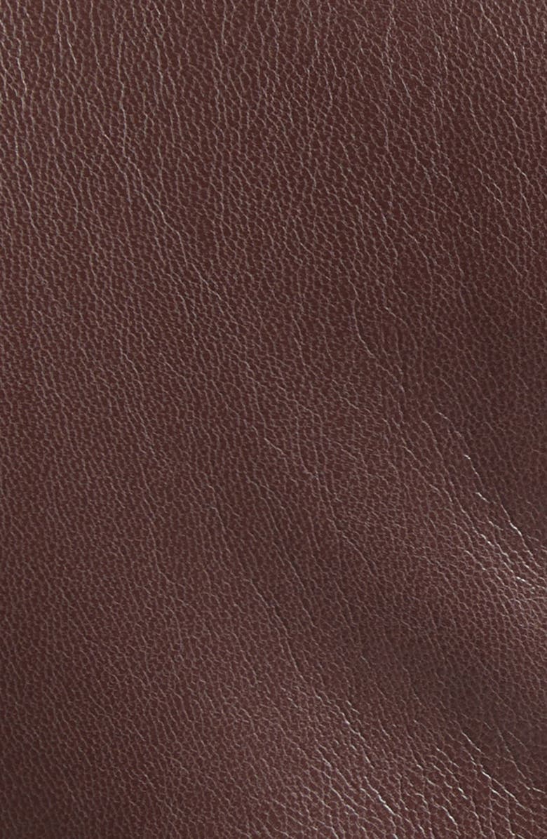 Alice + Olivia Faux Leather Sheath Minidress, Alternate, color, Dark Chocolate