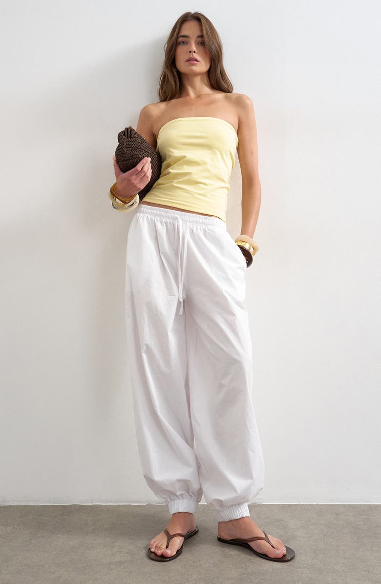 Topshop Stretch Cotton Tube Top, Alternate, color,