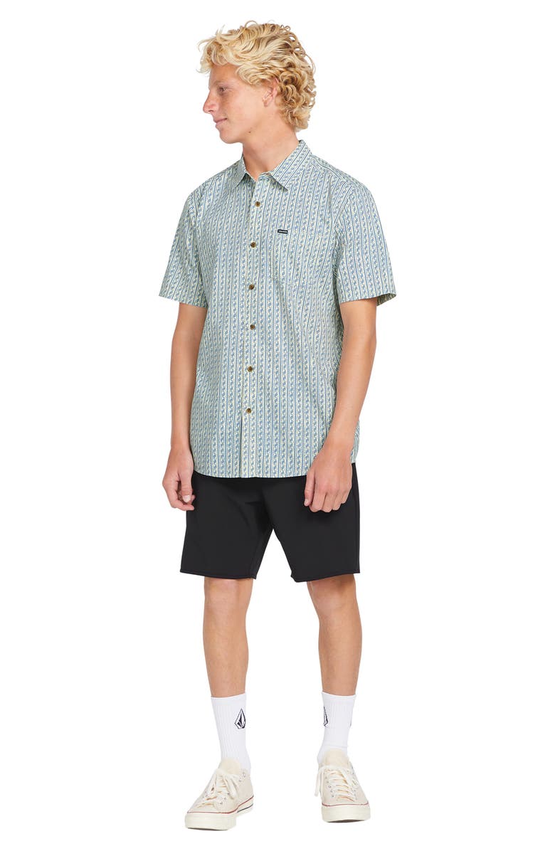 Volcom Scaler Stone Short Sleeve Button-Up Shirt, Alternate, color, 