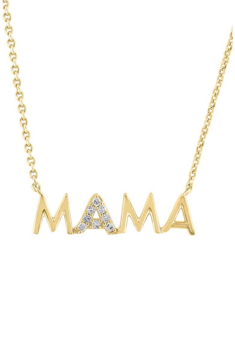 Diamond Embellished Mama Statement Necklace - 0.09ct, Alternate, color, ROSE GOLD