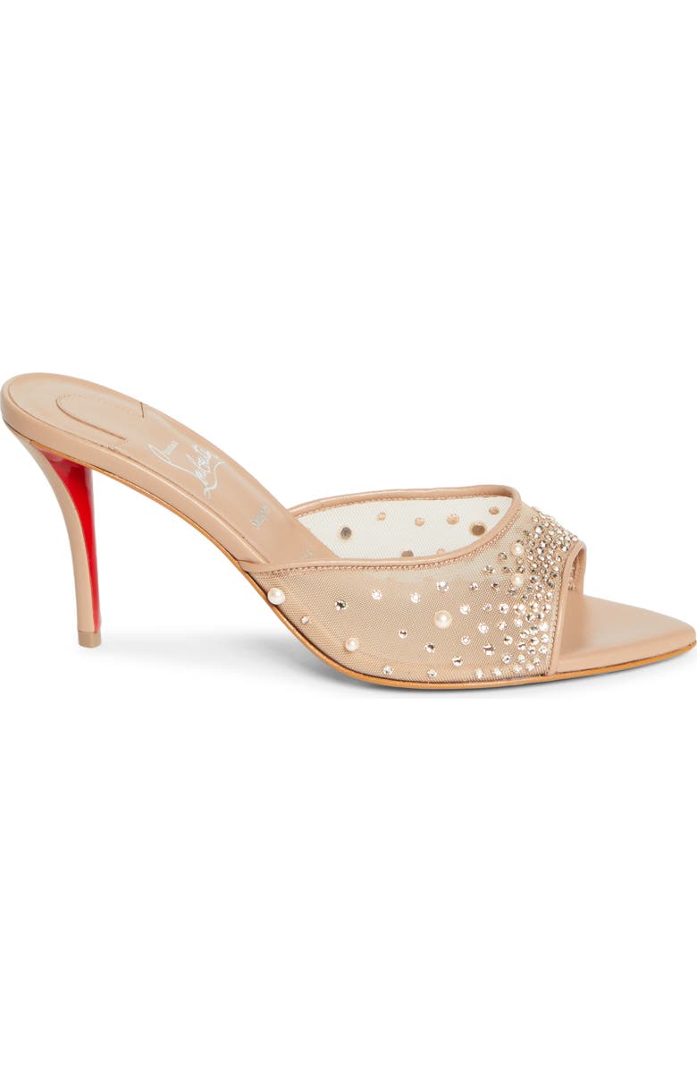 Christian Louboutin Miss Z Crystal Embellished Mesh Pointed Toe Sandal, Alternate, color,