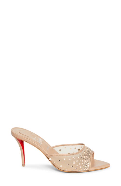 Christian Louboutin Miss Z Crystal Embellished Mesh Pointed Toe Sandal In Multi