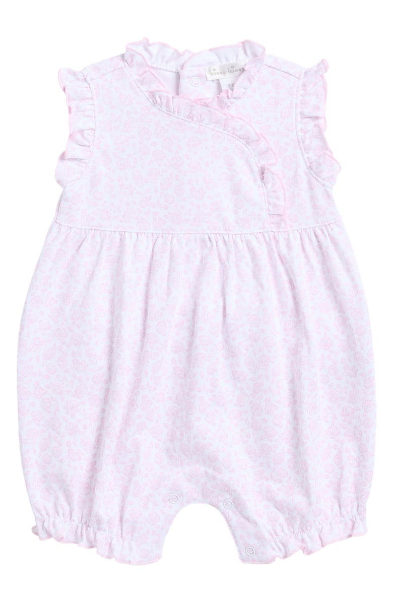 Kissy Kissy Floral Print Ruffle Sleeveless Romper, Main, color,