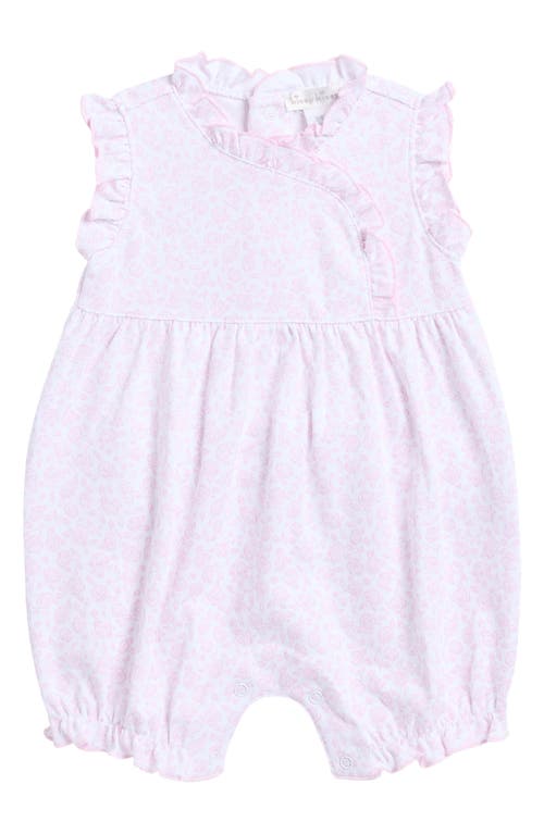 Kissy Kissy Floral Print Ruffle Sleeveless Romper In Pink