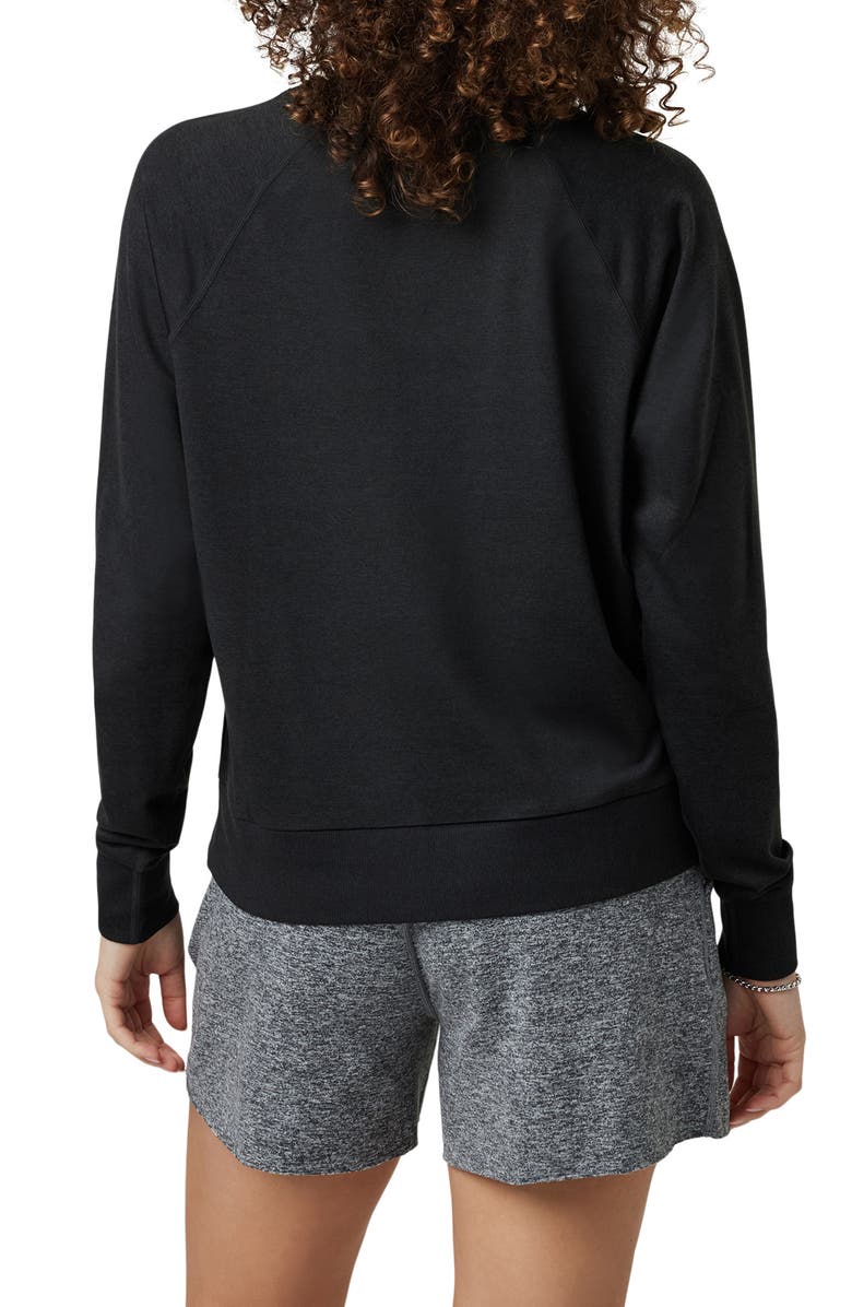 Vuori Long Sleeve Halo Crew Sweatshirt, Alternate, color, Black Heather