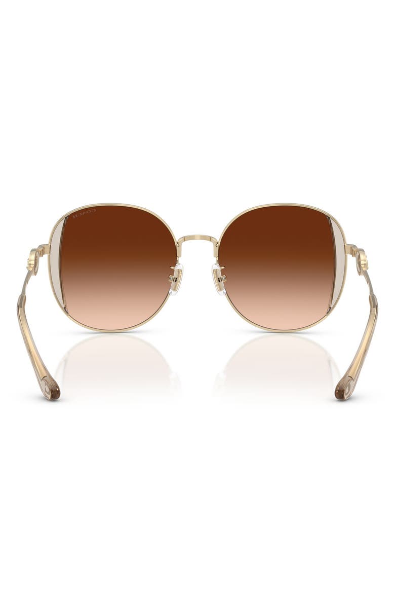 COACH 54mm Gradient Round Sunglasses, Alternate, color, Brown Gradient