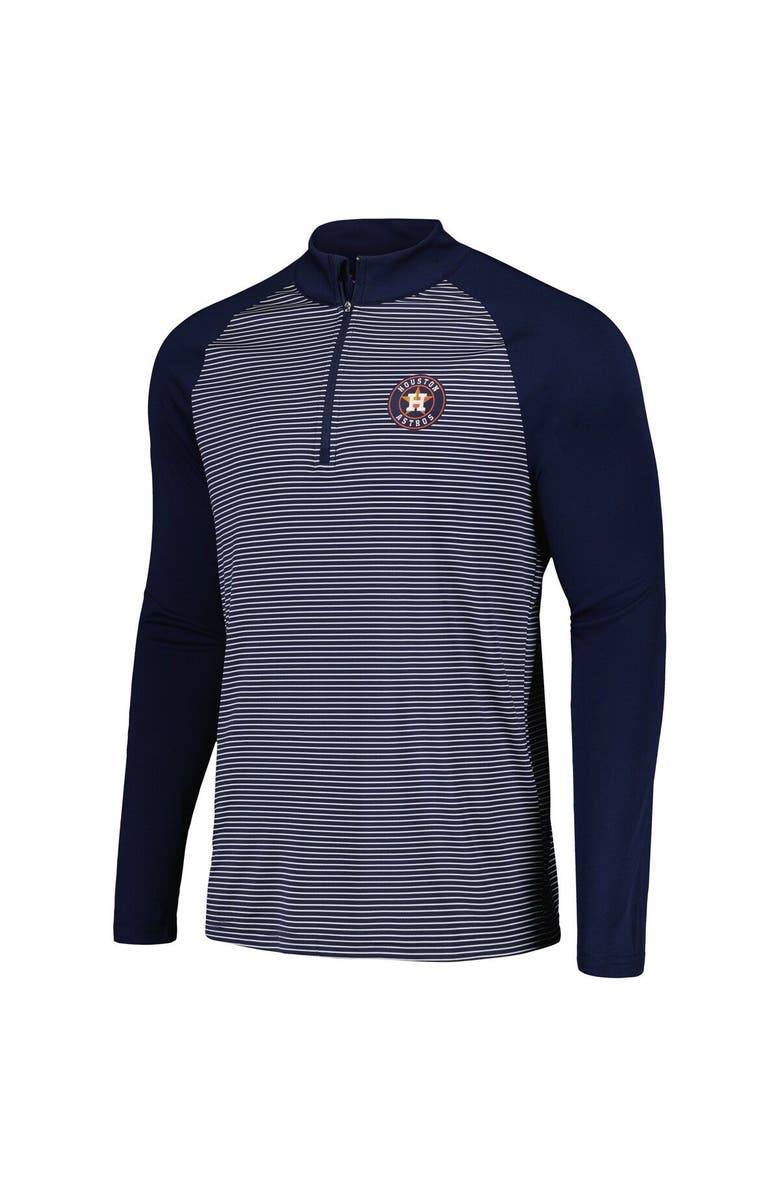 LEVELWEAR Men's Levelwear Navy Houston Astros Charter Striped Raglan Quarter-Zip Top, Alternate, color, Navy