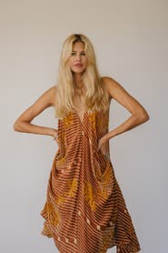 Sun Child Classic Silk Dress Ocean