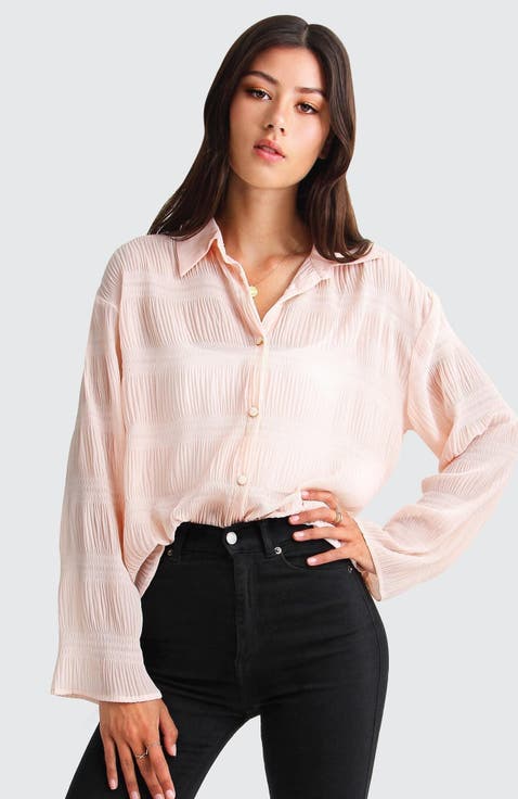 Yoko Shirred Chiffon Blouse