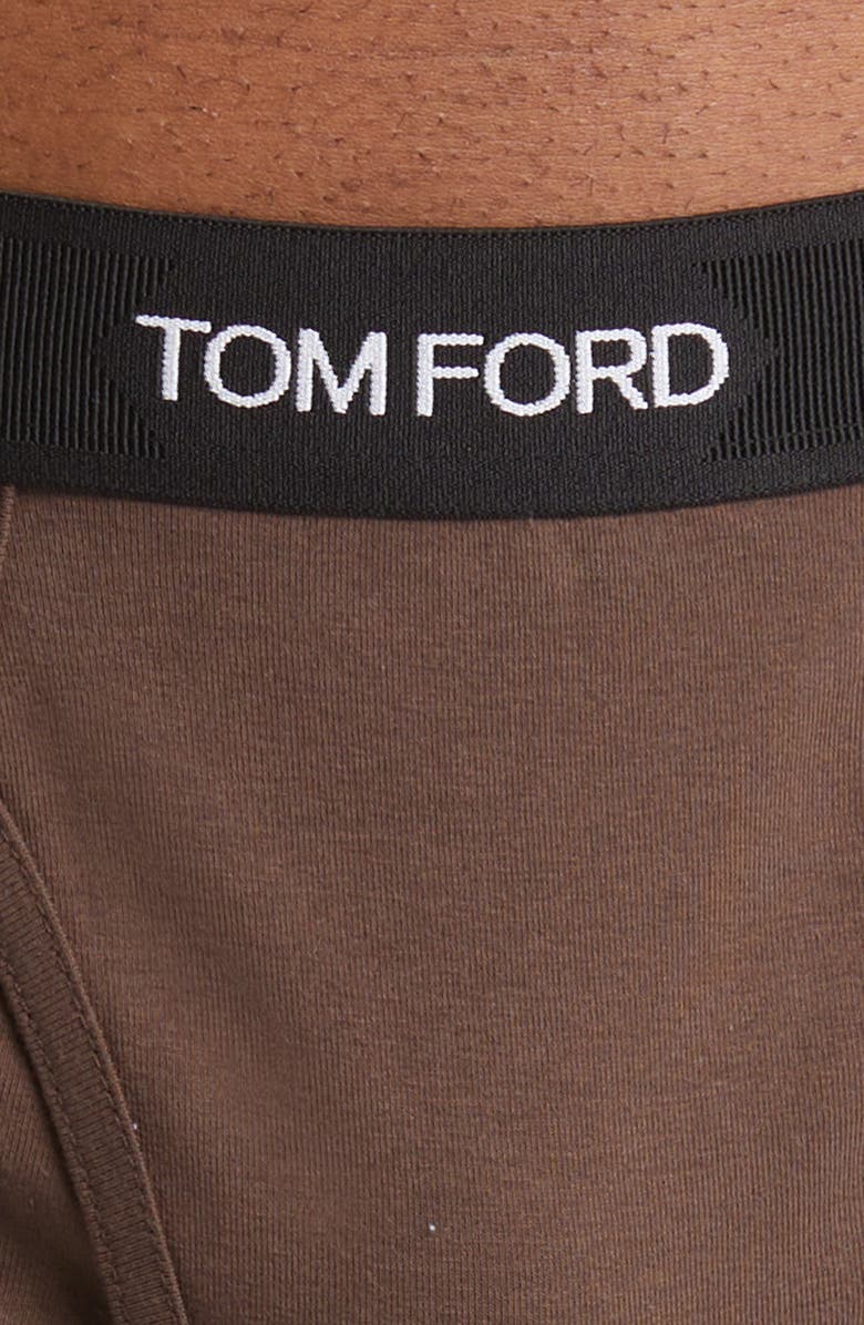 TOM FORD Cotton Stretch Jersey Boxer Briefs, Alternate, color, Dark Brown