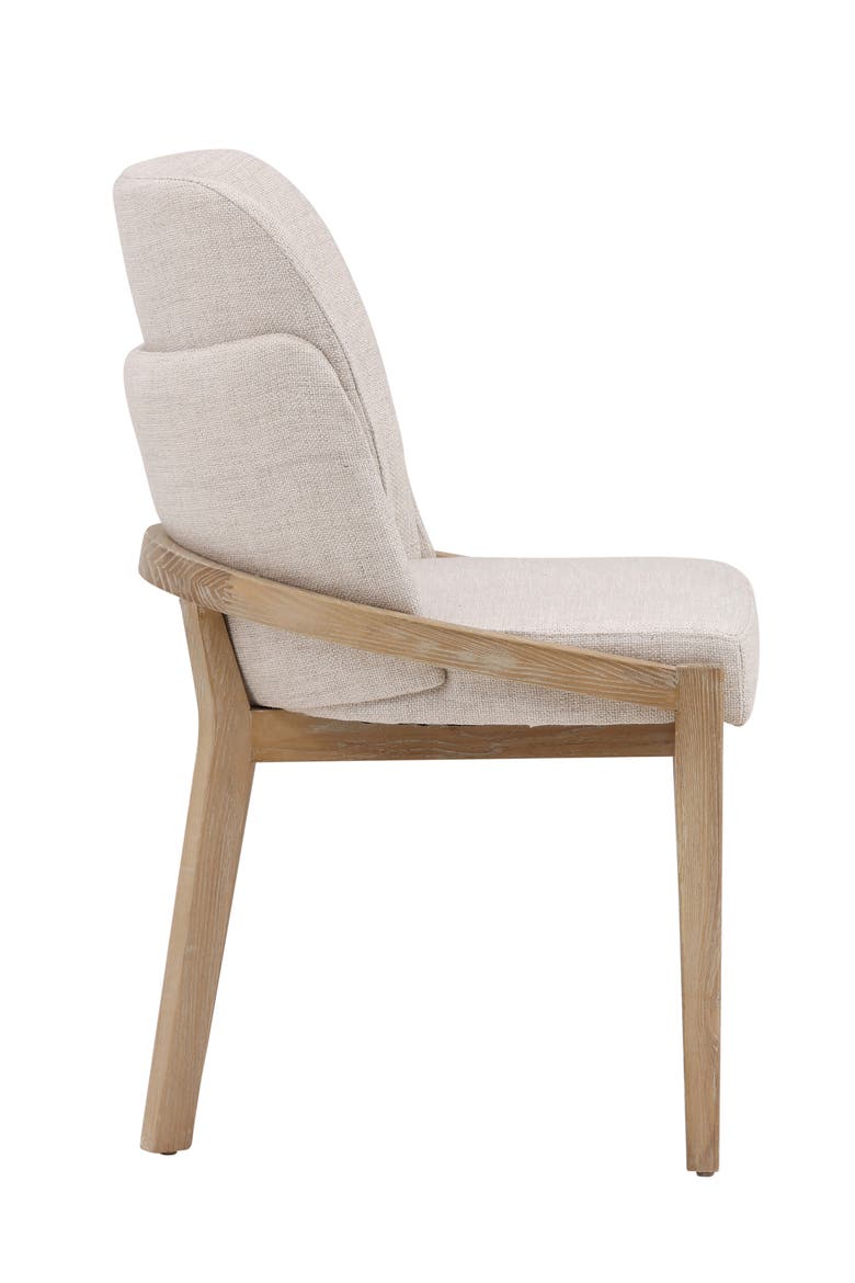 Juna Linen Upholstered Dining Chair with Elm Wood Frame, Alternate, color, Off-White