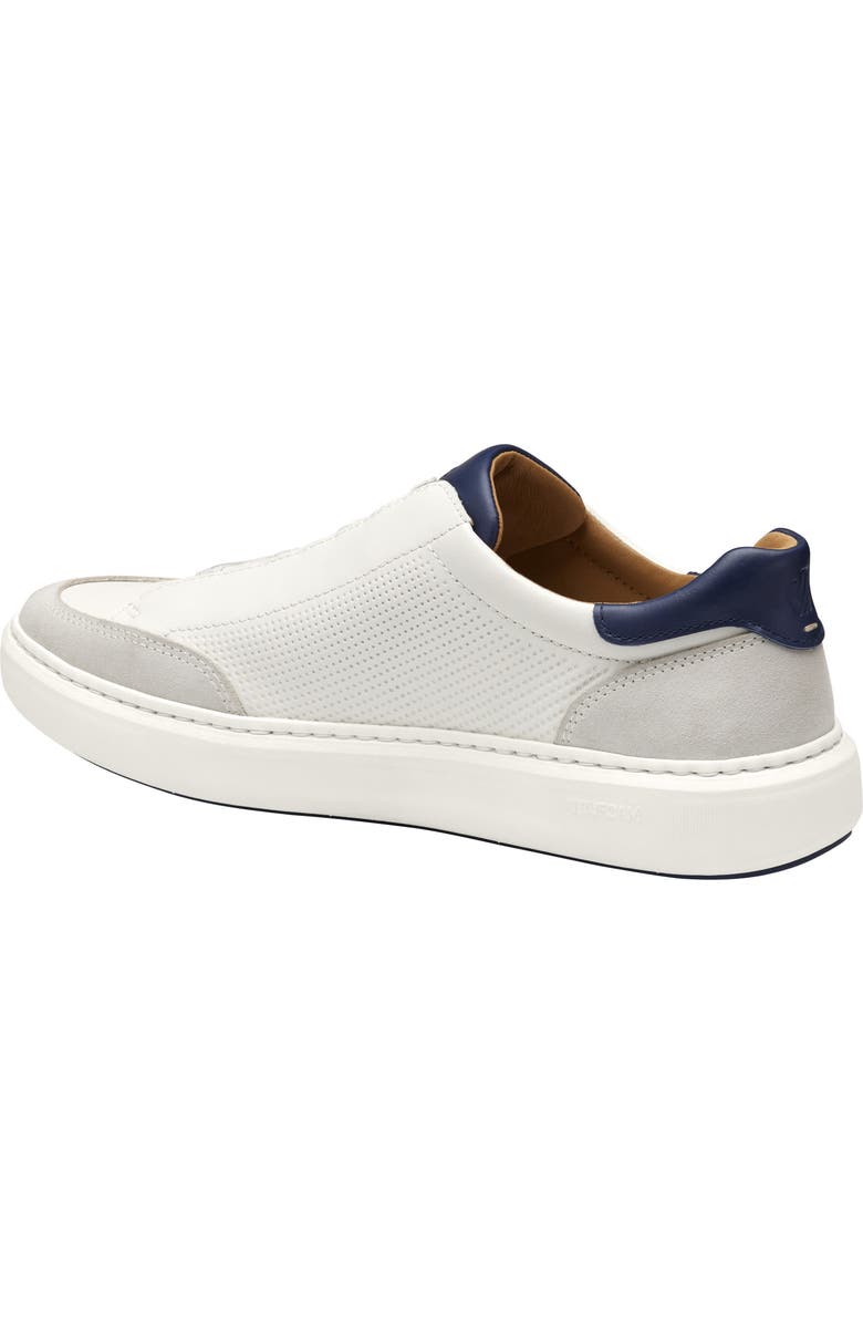 Johnston & Murphy Anders Perforated Leather Sneaker, Alternate, color, White Full Grain/ Suede