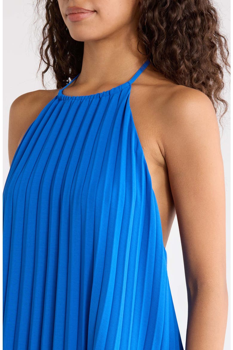 Wenden Pleated Sleeveless Dress, Alternate, color, COBALT