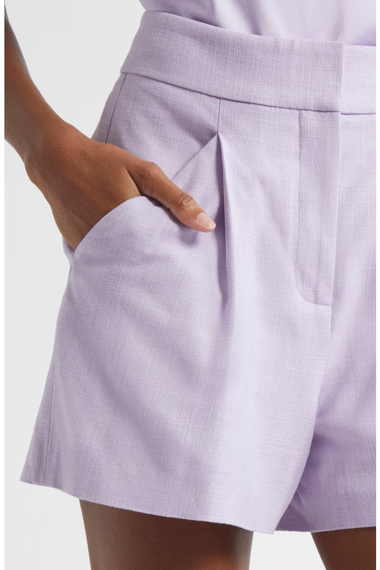 Elbe Pleated Shorts, Alternate, color, SOFT LILAC
