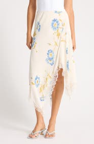 Reformation Liliana Lace Handkerchief Hem Skirt