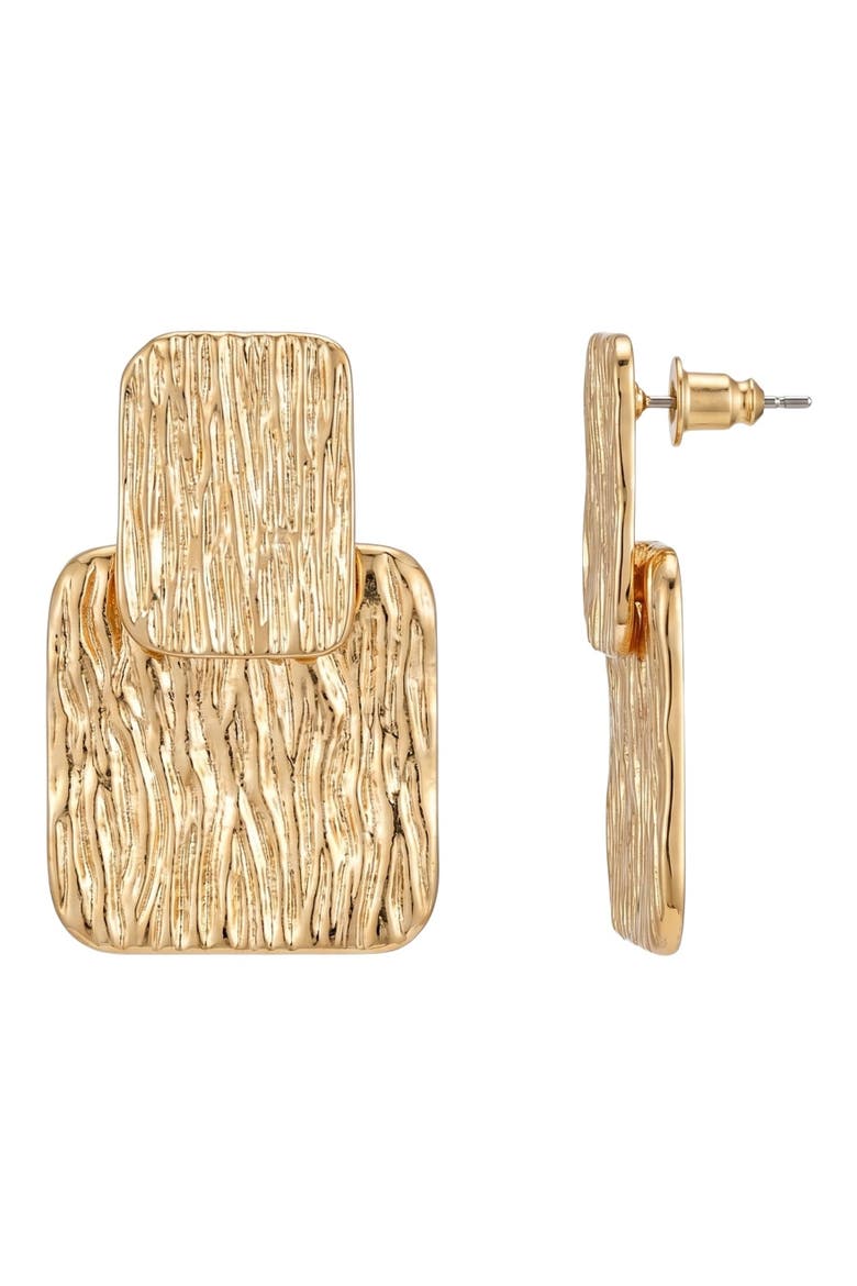 Anika Square Earrings, Alternate, color, Gold
