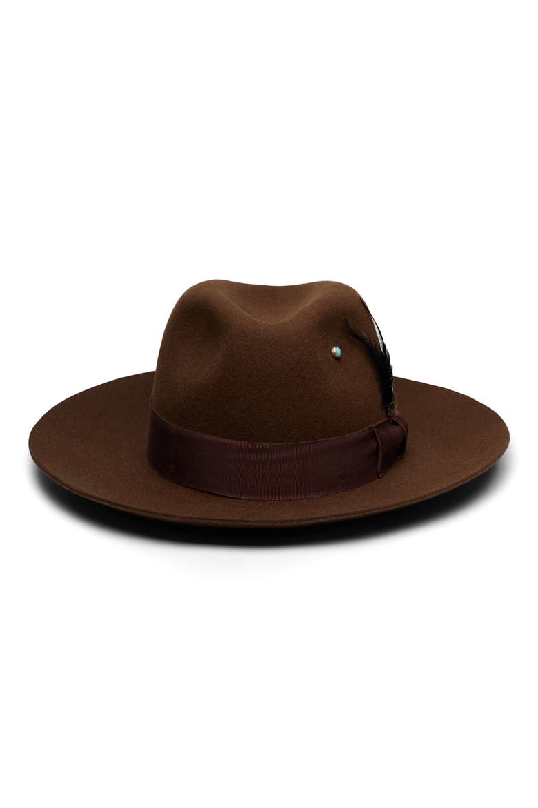 Wool Fedora Hat, Alternate, color, BROWN