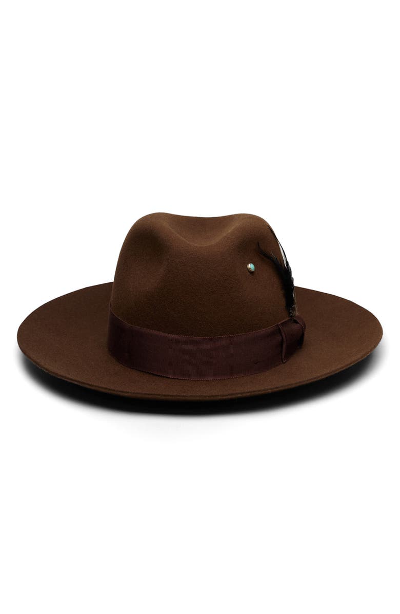 Wyeth Wool Fedora Hat, Alternate, color, Brown