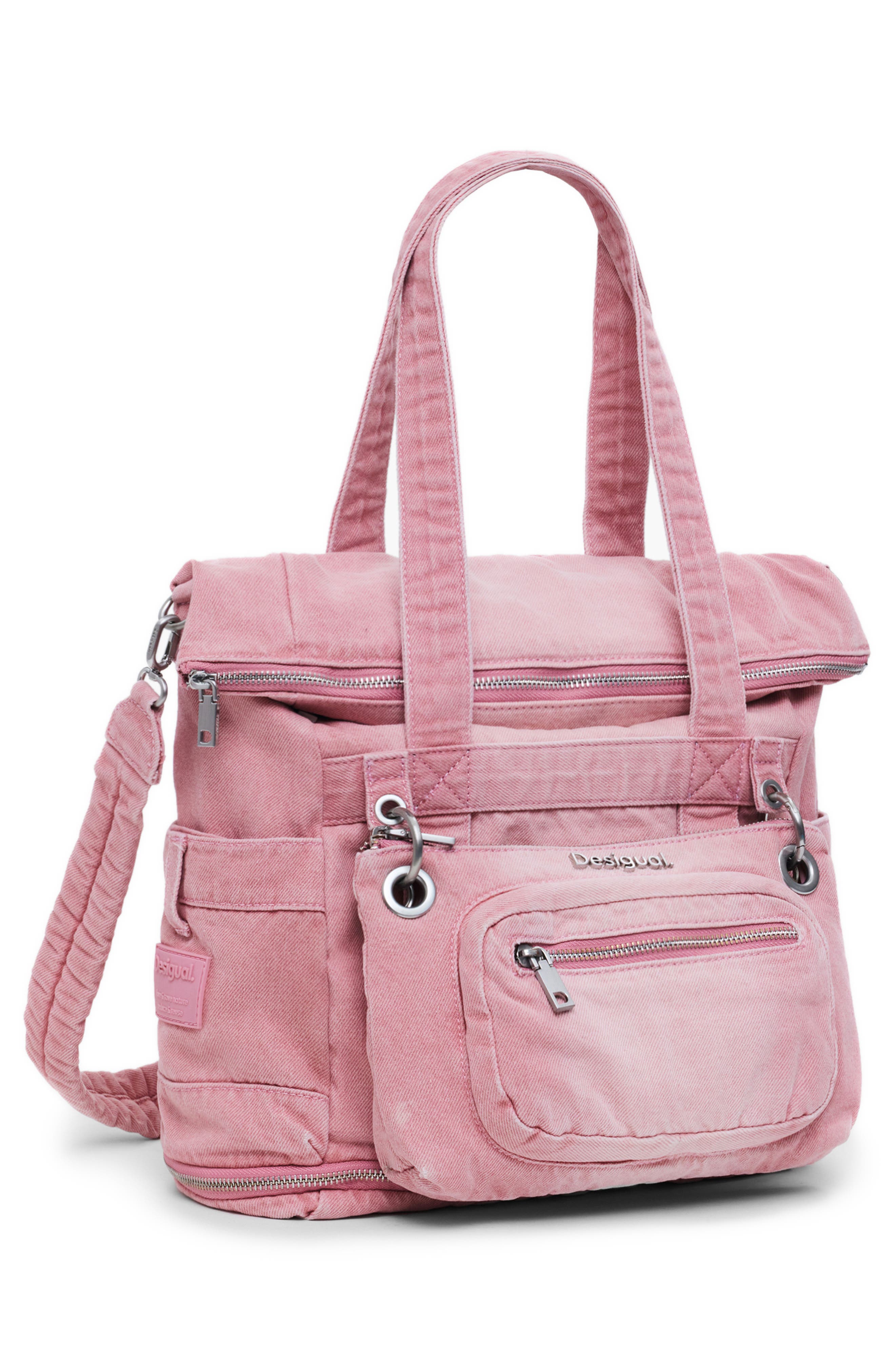 Desigual Convertible Canvas Backpack, Alternate, color, Pink