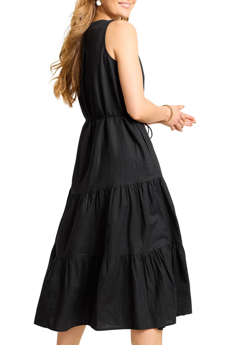 Coastal Tide Sleeveless Dress, Alternate, color, BLACK