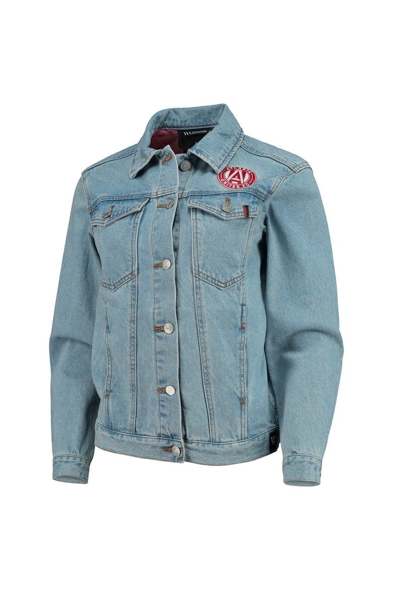 Women's The Wild Collective Blue Atlanta United FC Print Denim Button-Up Jacket, Alternate, color, Blue