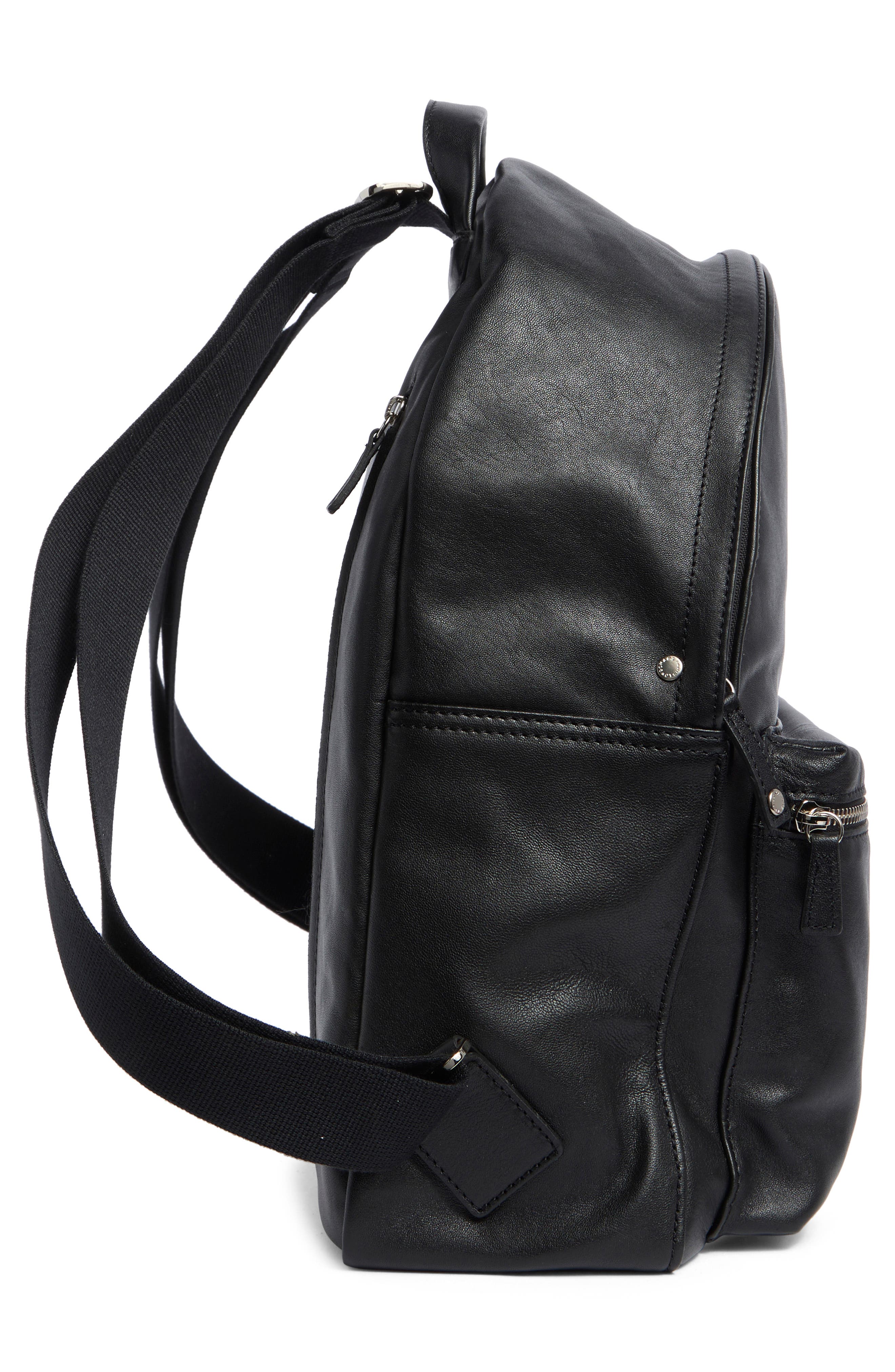 Parisis Leather Backpack, Alternate, color, BLACK