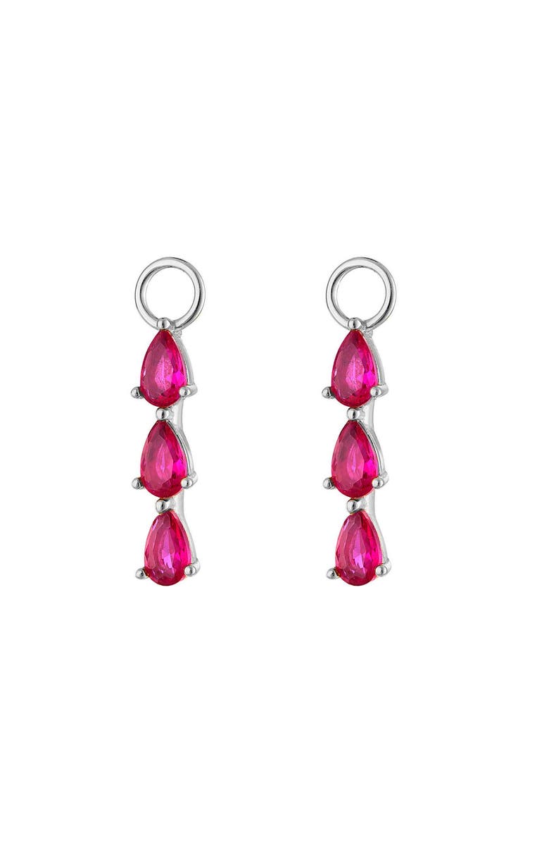 Outofoffice Triple Pavé Silver Earring Charm, Main, color, Pink