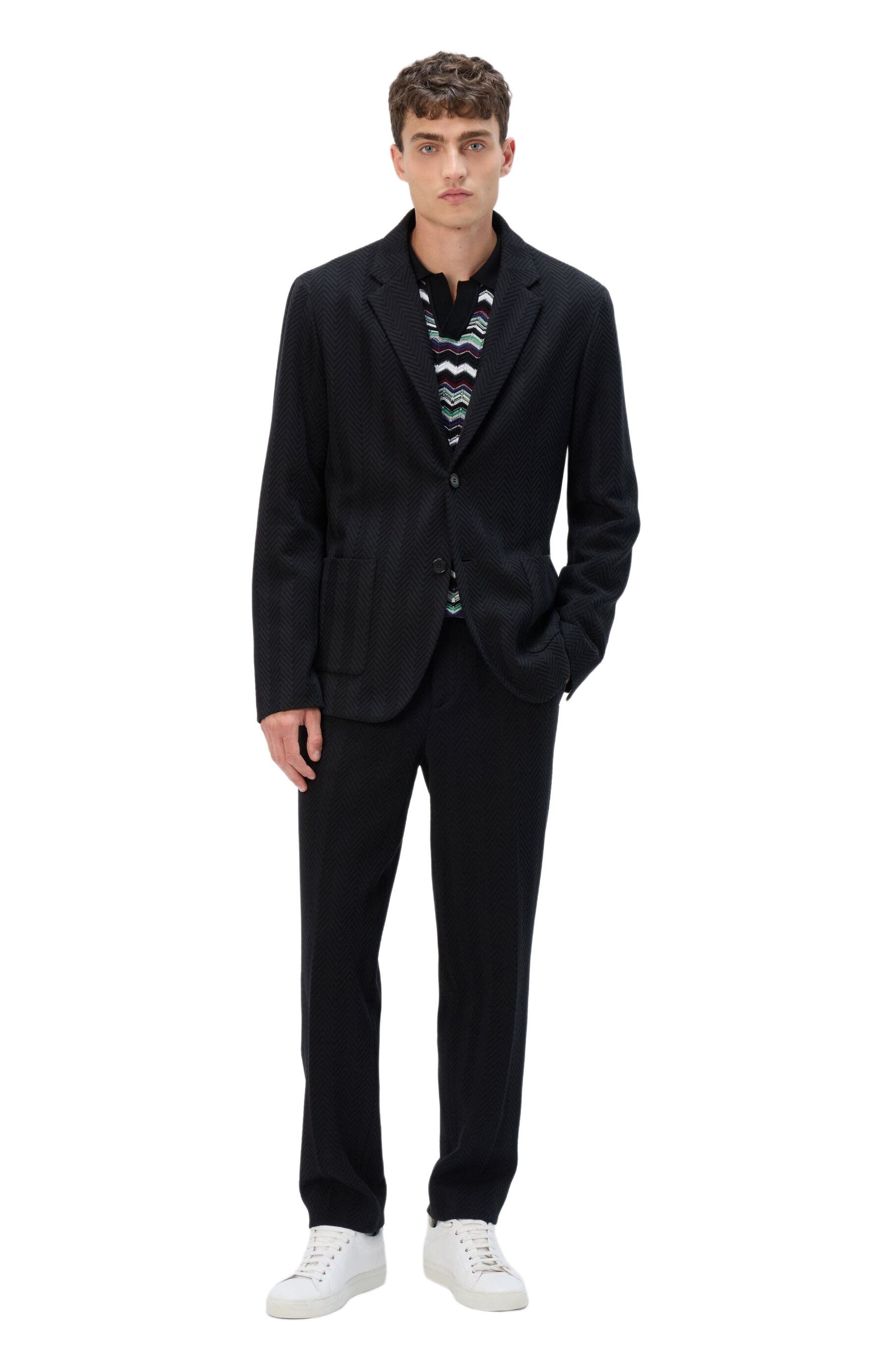 Straight Pants With Zigzag Pattern