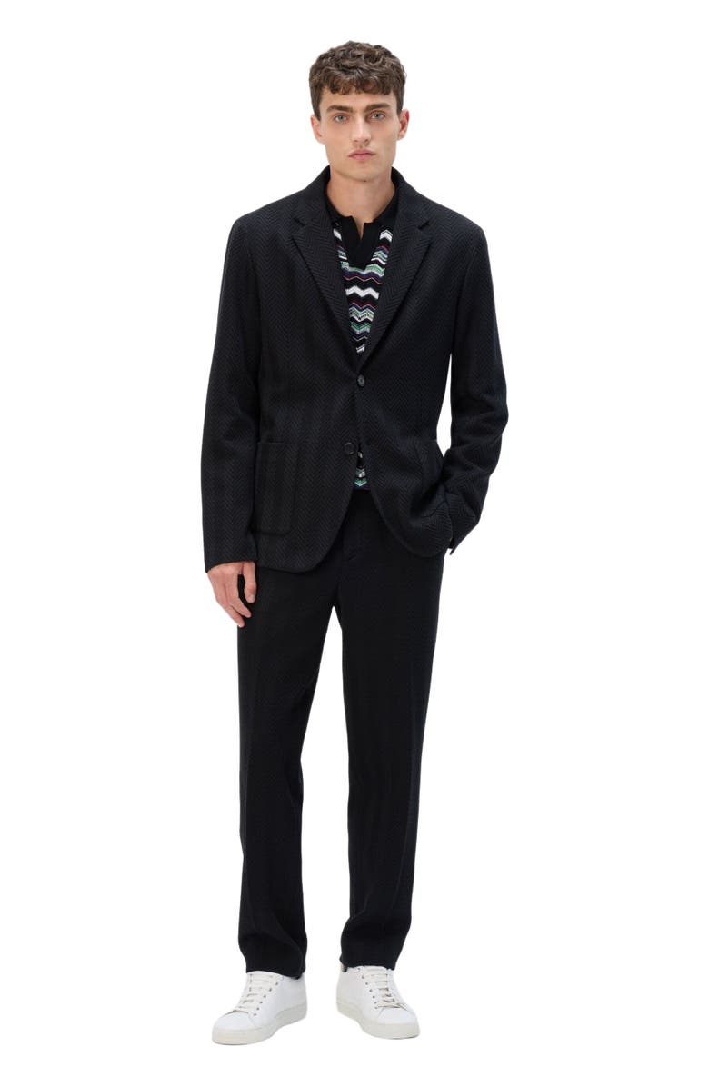 Missoni Straight Pants With Zigzag Pattern, Main, color, Black