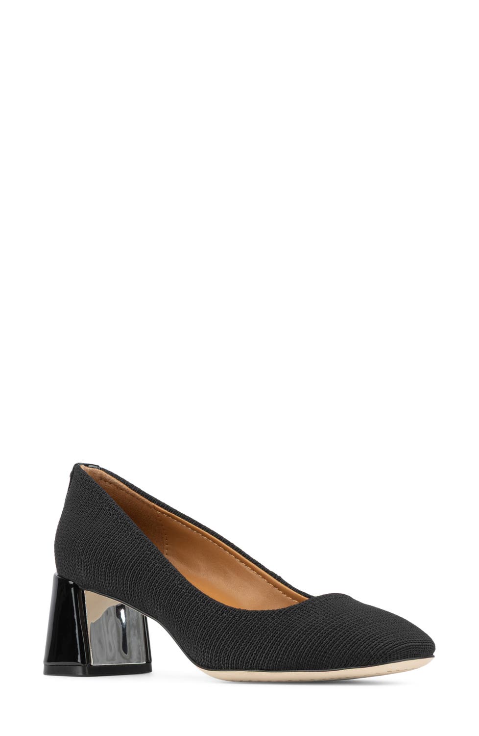 Delite Flared Block Heel Pump
