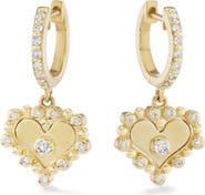 Orly Marcel Diamond Heart Huggie Hoop Earrings