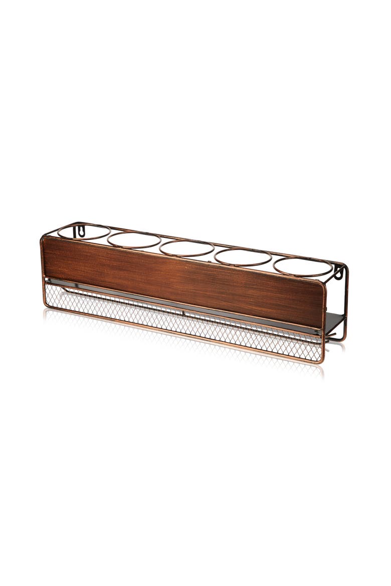 Rustic Wine Shelf, Alternate, color, Brown