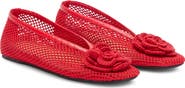 Ganni Jenny Flower Mesh Ballerina Flat