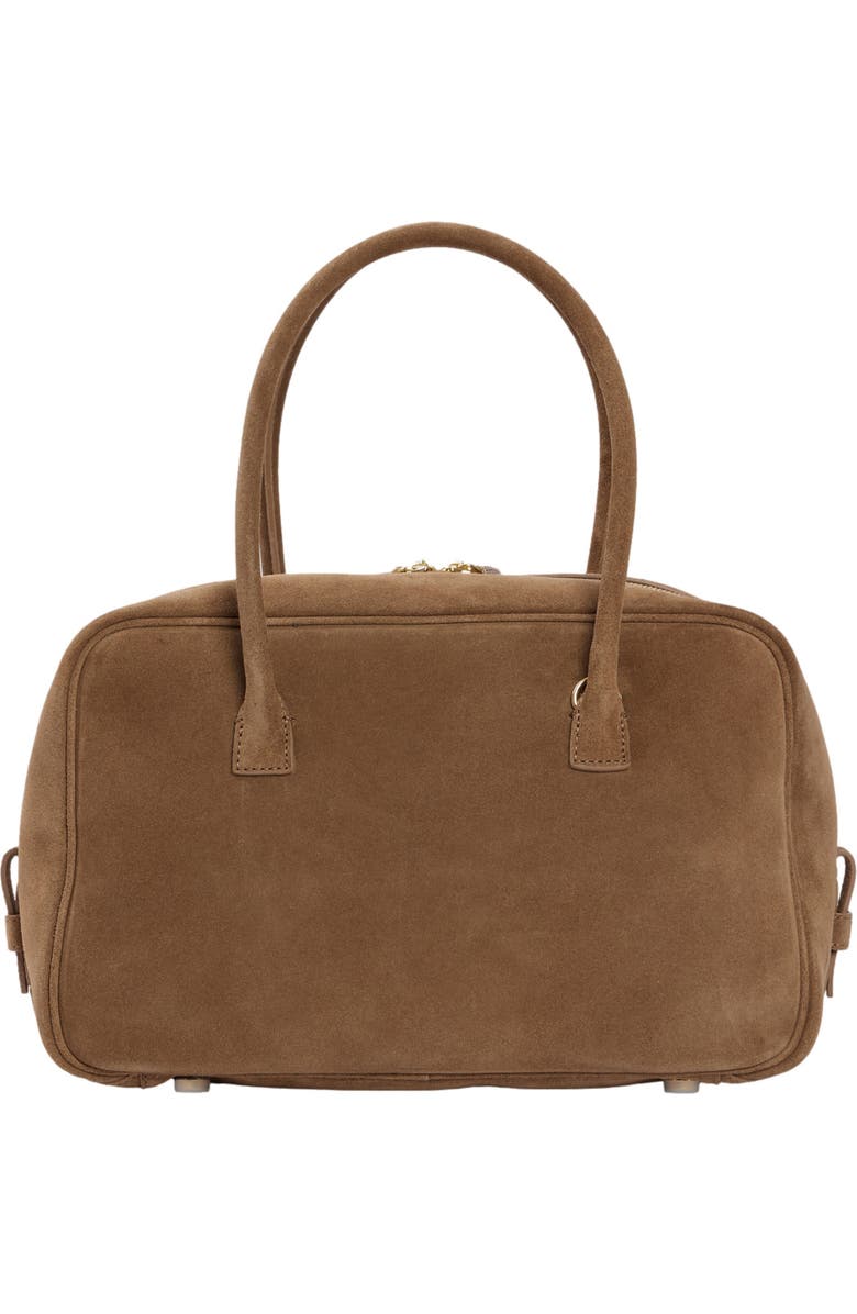 SANDRO Ezmeh suede bag, Alternate, color, Caramel