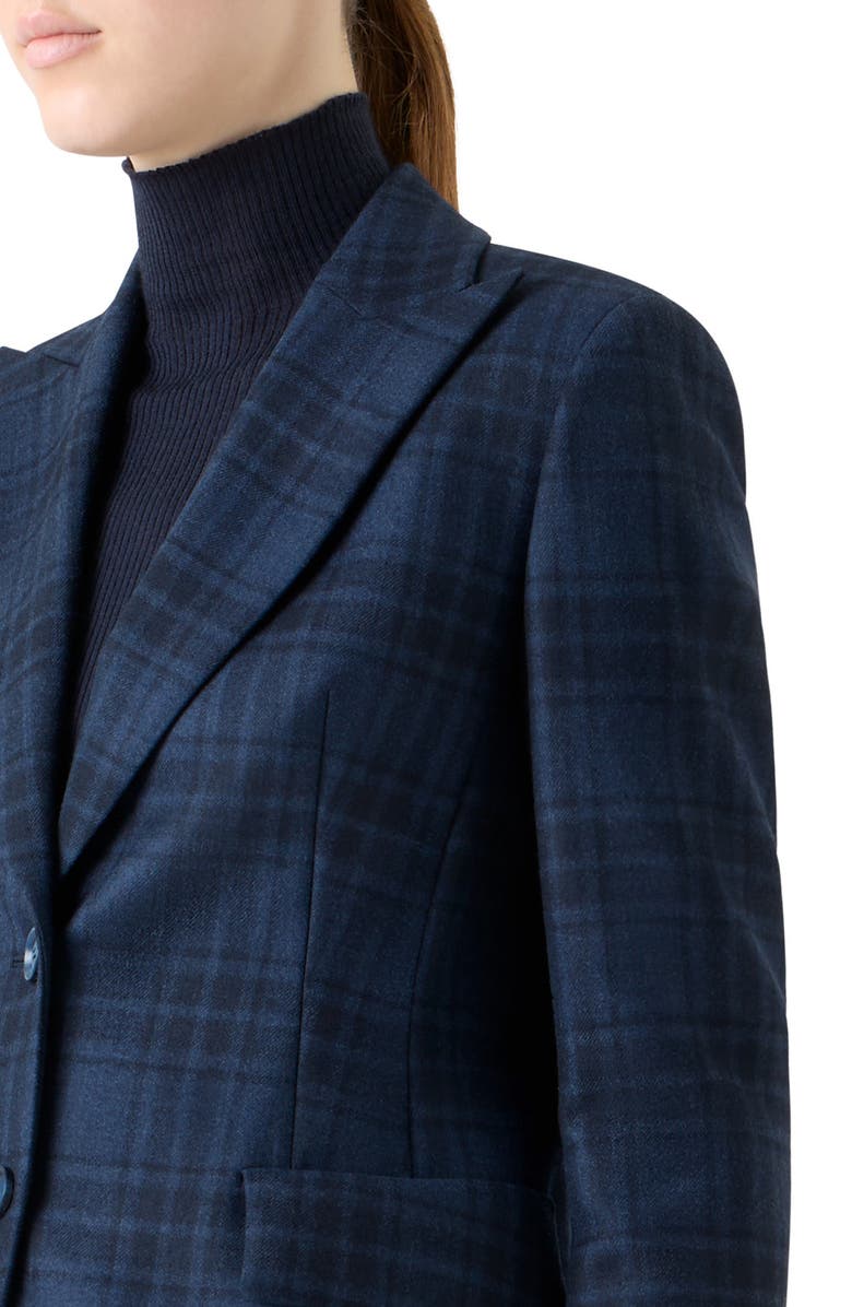 Akris Percival Check Wool Blazer, Alternate, color, Denim-Black