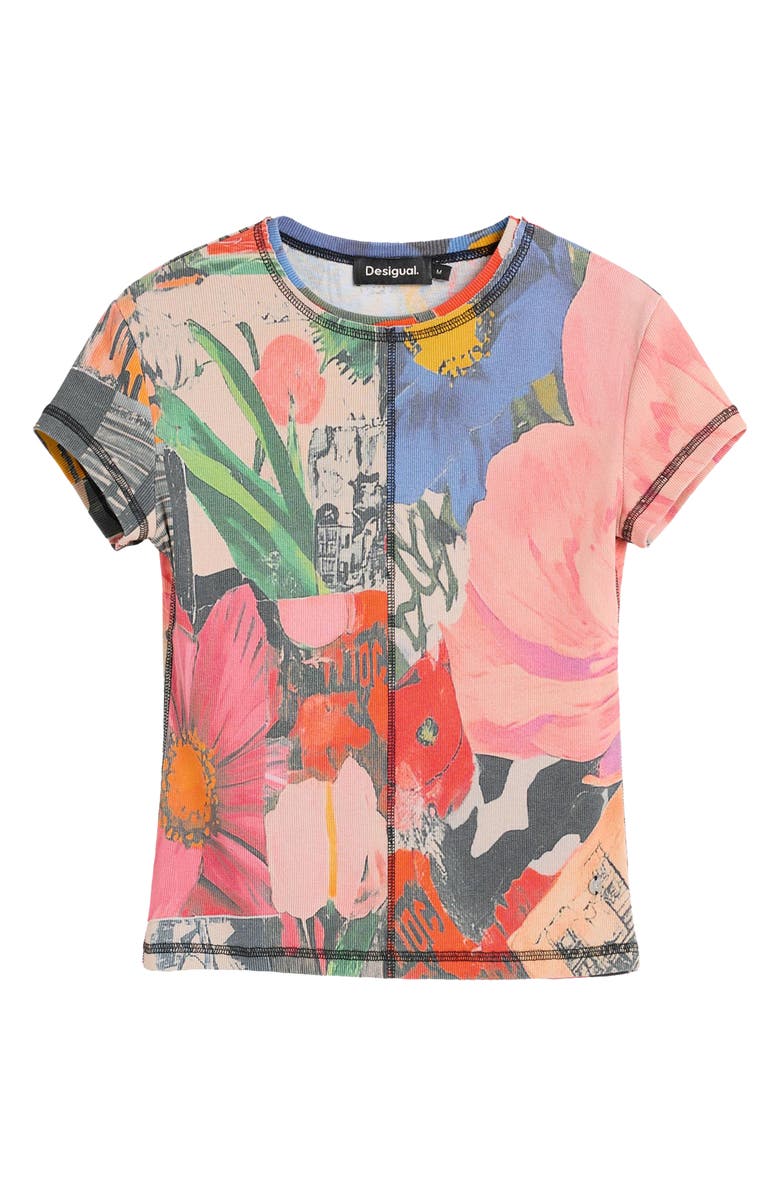 Desigual Allover Print T-Shirt, Alternate, color, Pink