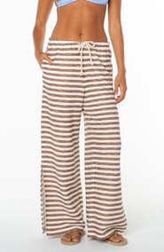Roxy Beach Breeze Stripe Drawstring Waist Stretch Cotton Pants