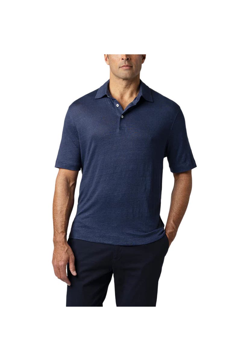 Robert Talbott Taylor Linen Jersey Polo, Main, color, Navy
