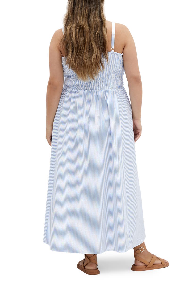 City Chic Vacation Stripe Sleeveless Maxi Dress, Alternate, color, Blue Stripe