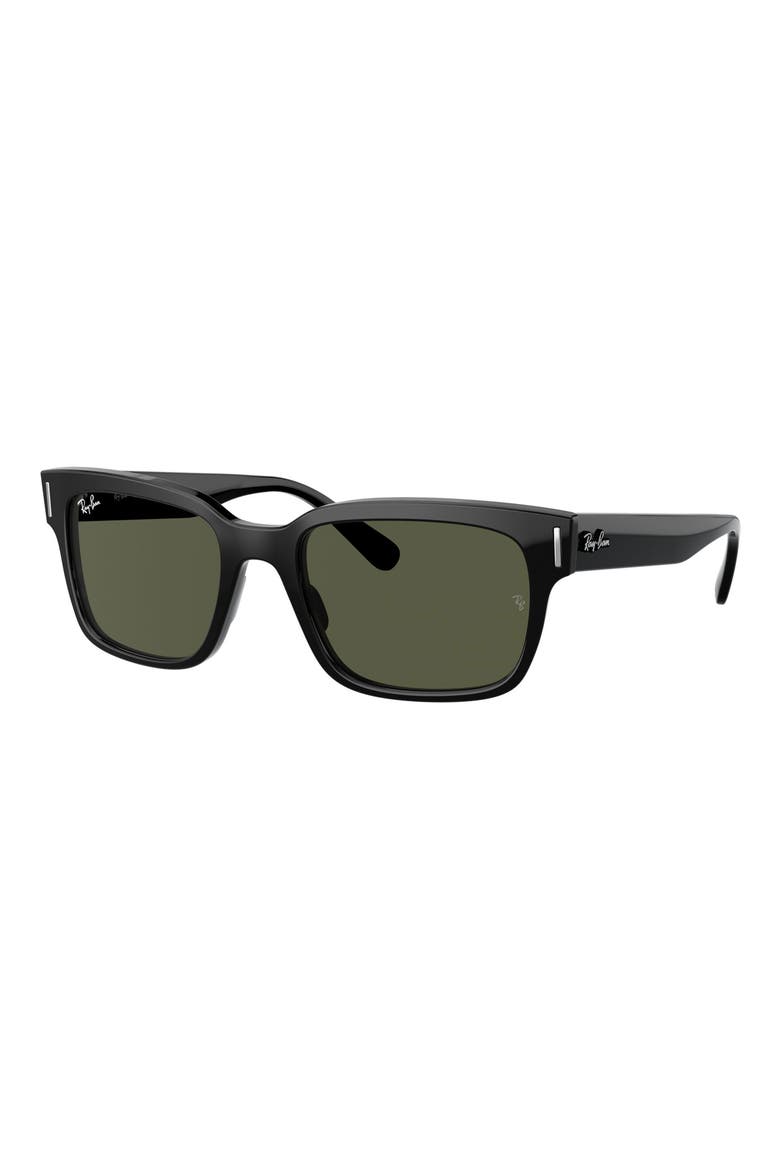 53mm Square Sunglasses, Alternate, color, SHINY BLACK