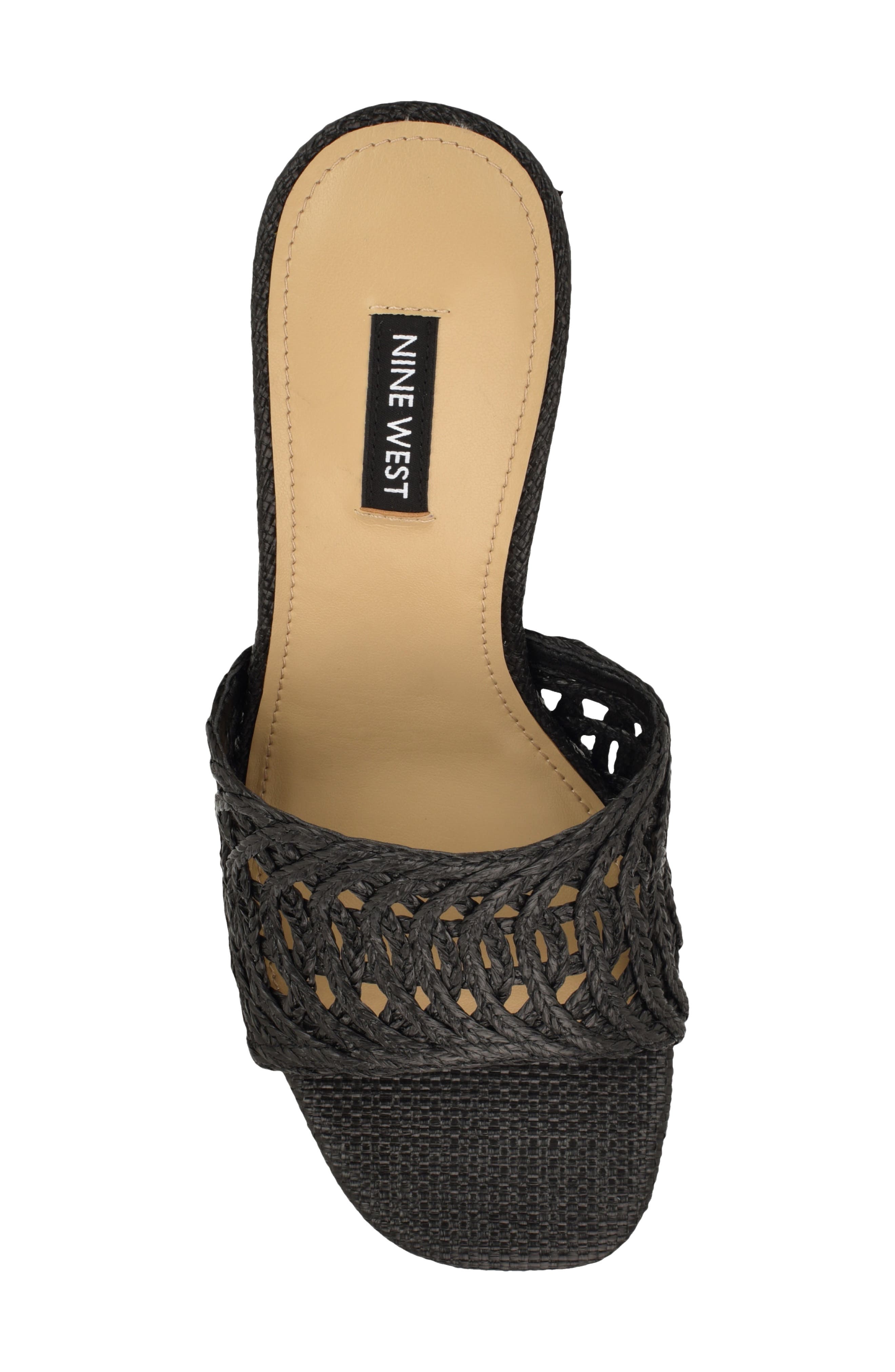 Nine West Nimaa Wedge Sandal, Alternate, color, Black