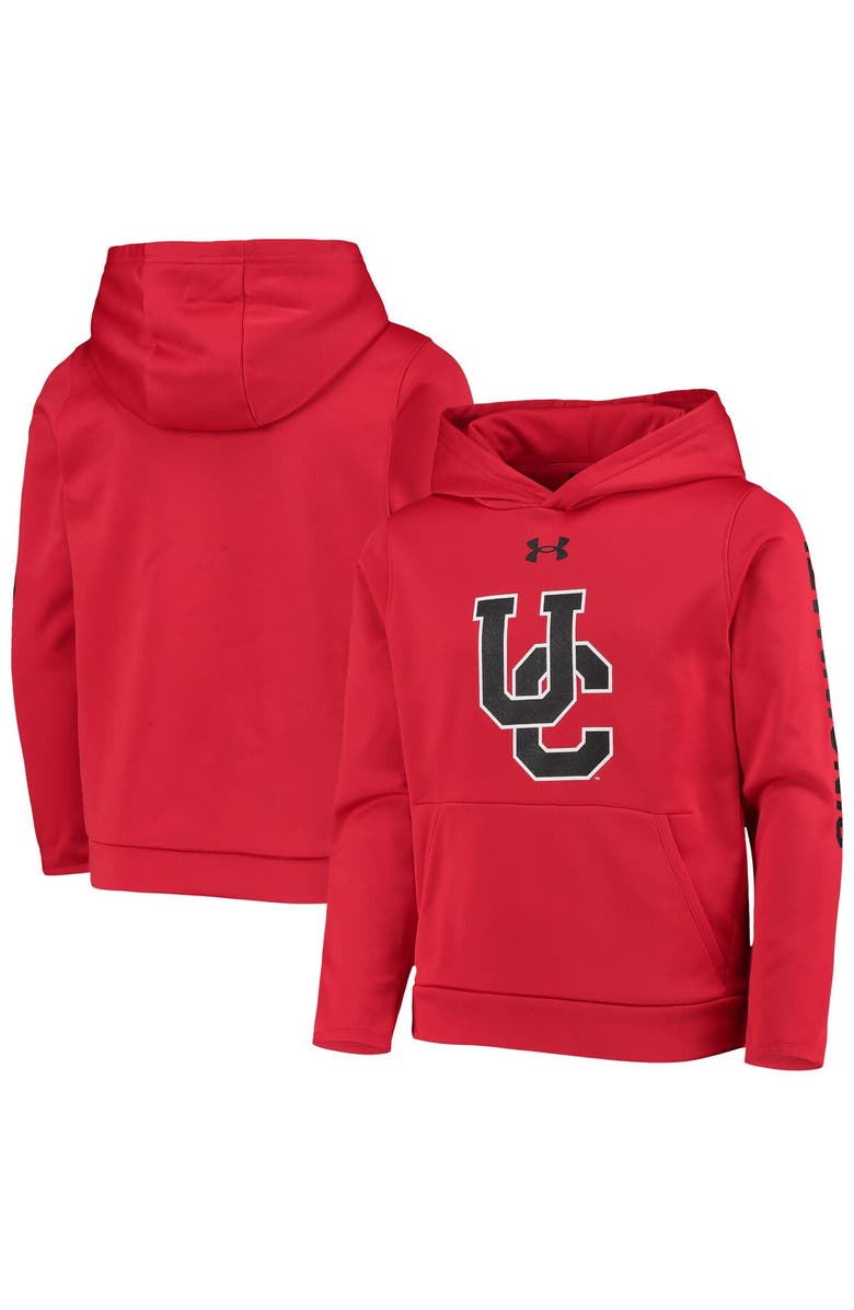 Under Armour Youth Under Armour Red Cincinnati Bearcats Fleece 2-Hit Pullover Hoodie, Main, color, Red