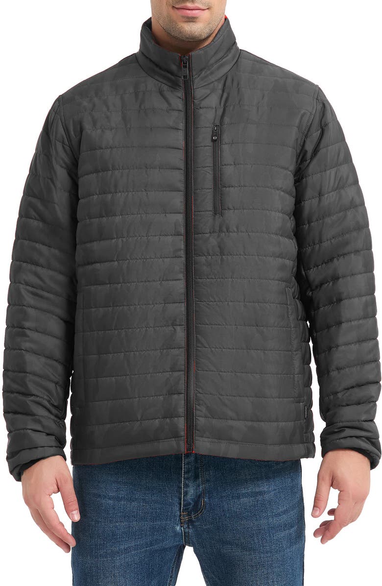 HAWKE & CO Rail Water Resistant Quilted Jacket, Main, color, Carbon