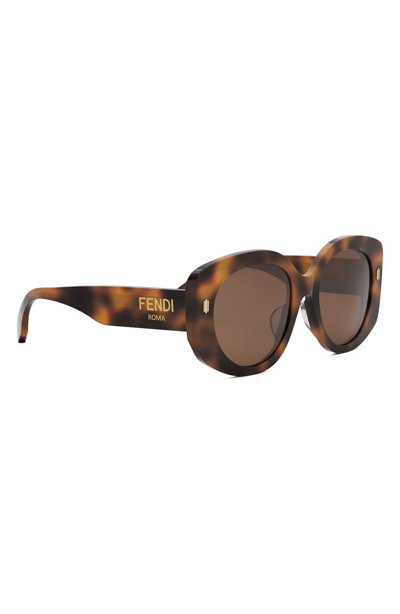 Fendi 'Fendi Roma 62mm Overize Round Sunglasses, Alternate, color, Blonde Havana / Brown